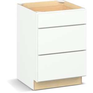 Reliabilt Parkstone II Reliabilt Parkstone II Brilliant White Base Cabinet, 24-in, 3 Drawers - 641570 | Lowe's Pro Supply